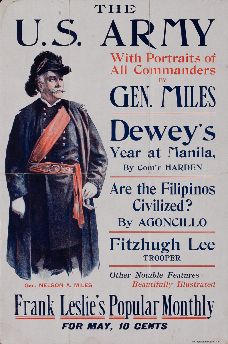 The U.S. Army With Portraits of All Commanders By Gen Miles - Frank Leslie’s Popular Monthly Magazine Poster