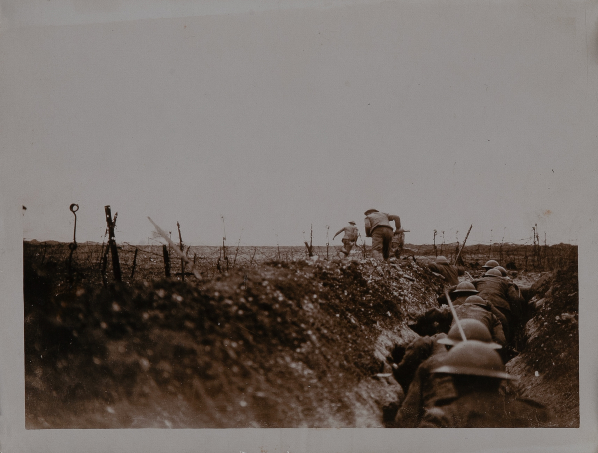 The Great British Advance in the West, Original WWI Trench Photo 