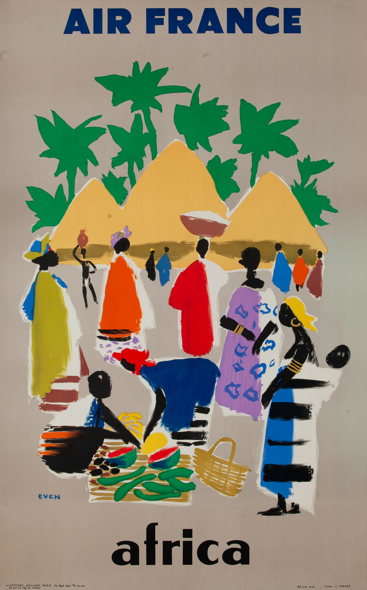 Air France Africa Travel Poster Even