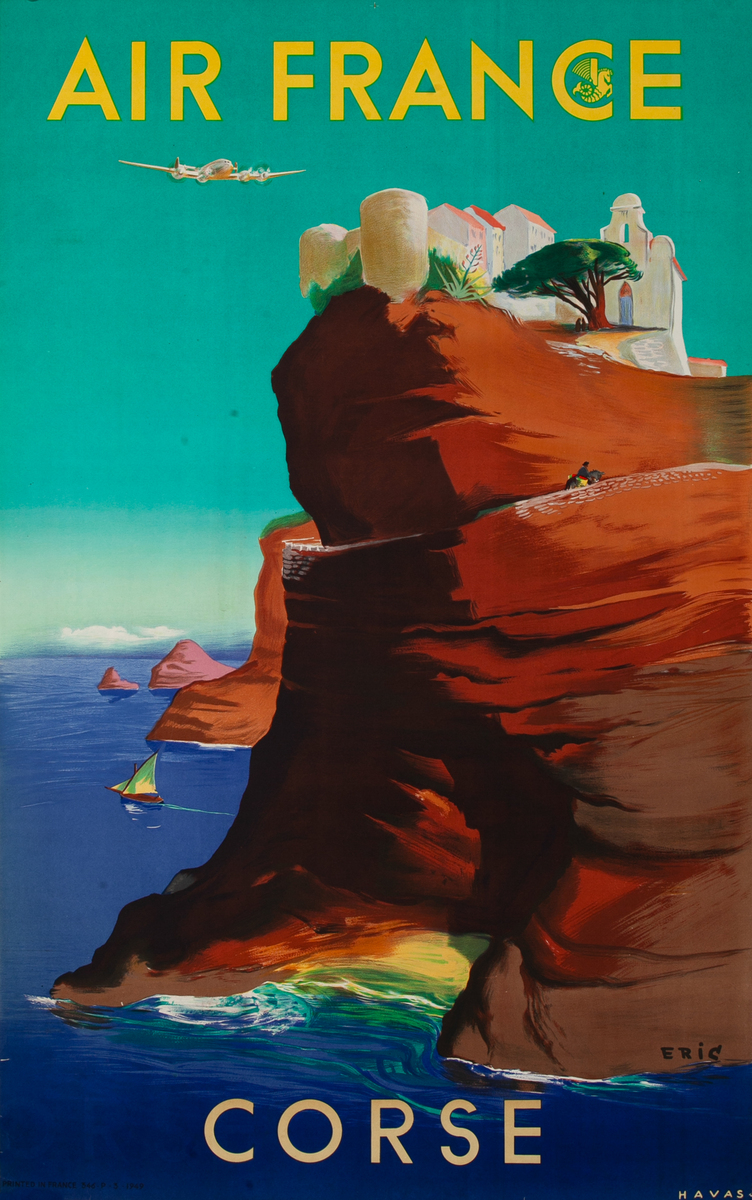 Air France Travel Poster Corse