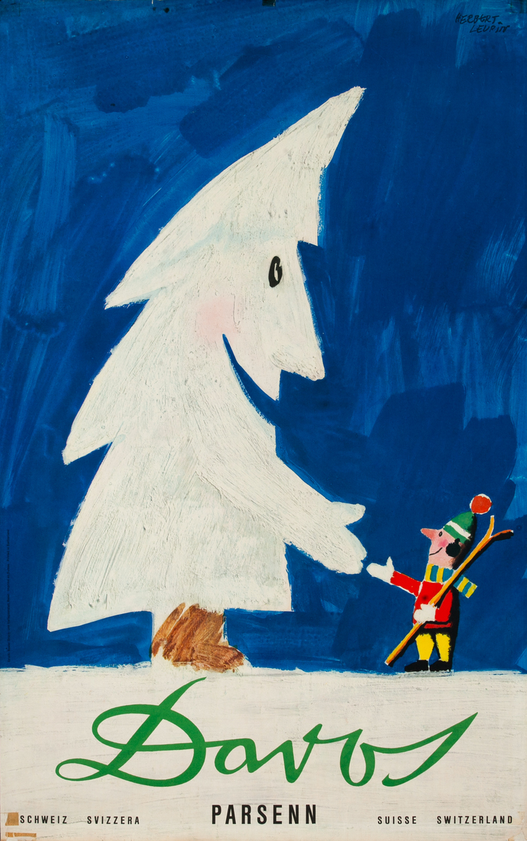 Davos Switzerland Travel Poster Tree