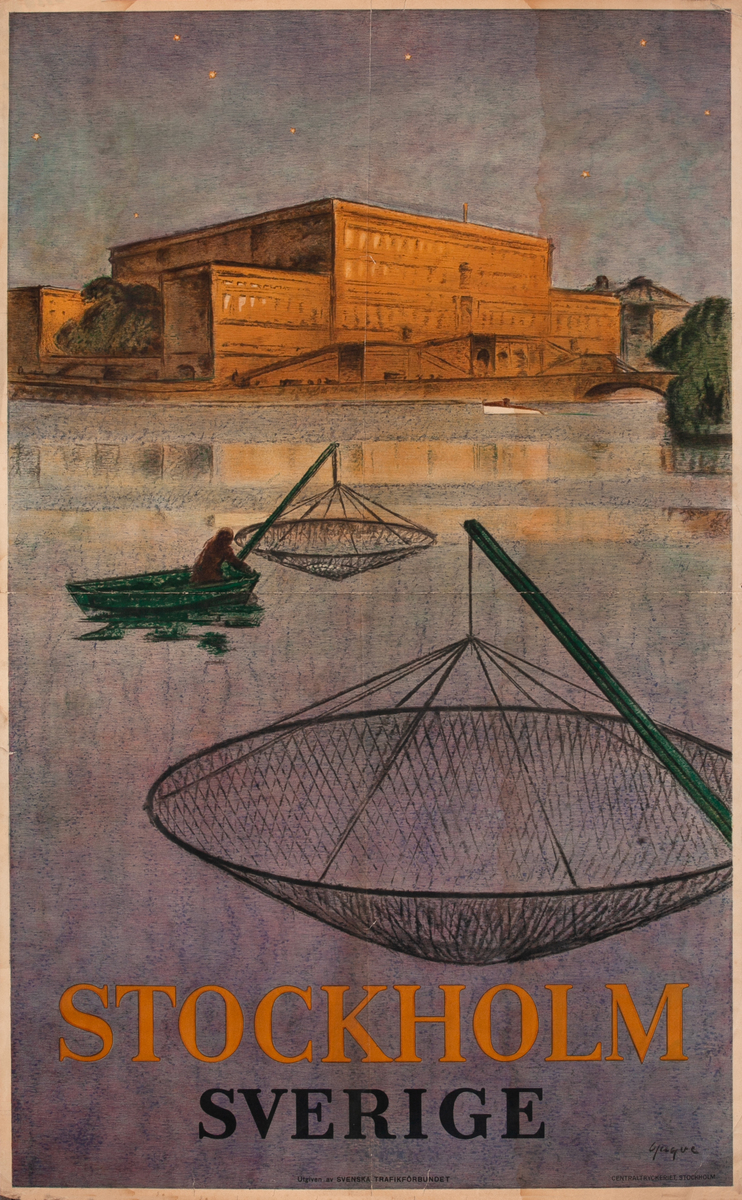 Stockholm - Sverige Royal Palace Travel Poster
