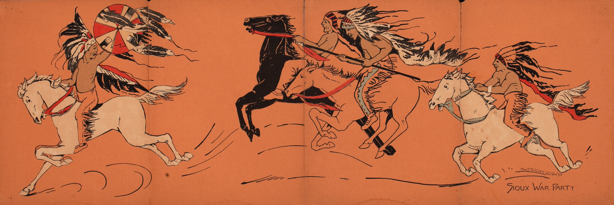 Souix War Party Schoolhouse Educational Poster