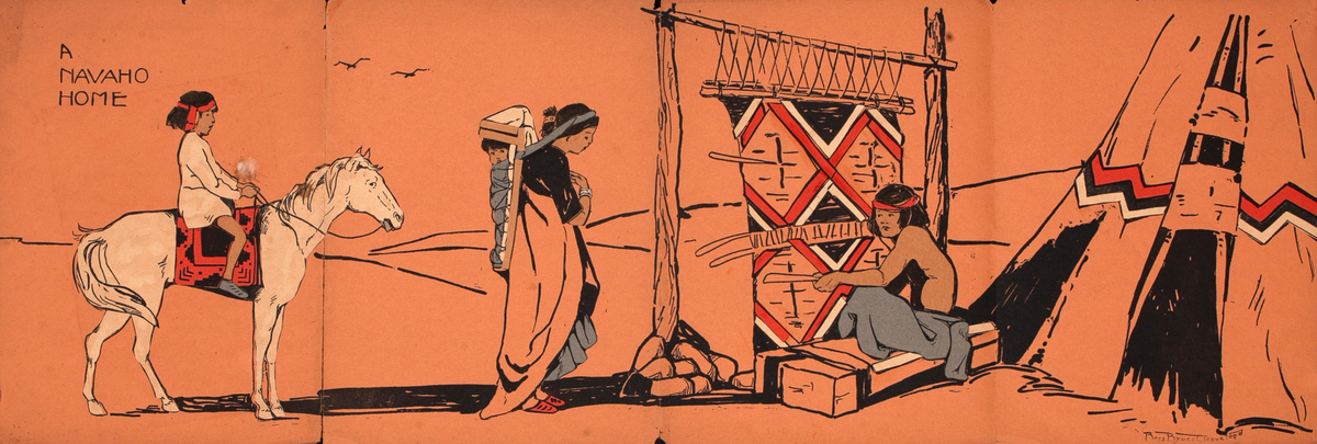 A Navaho Home Schoolhouse Educational Poster