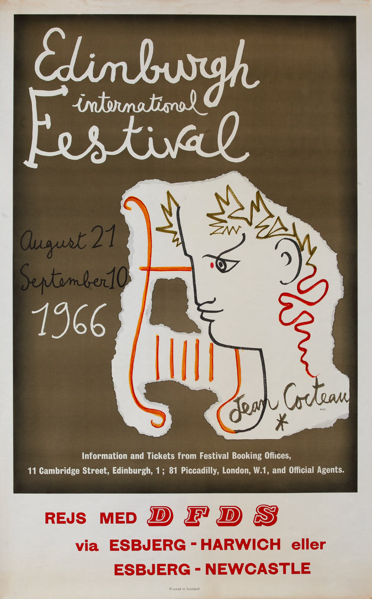 1966 Edinburgh International Festival Travel Poster 