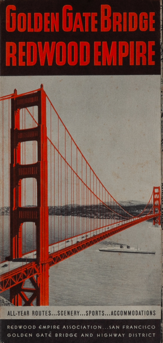 Golden Gate Bridge Redwood Empire Travel Brochure