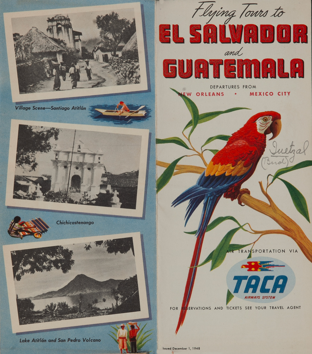 Flying Tours to El Salvador and Guatemala TACA Travel Brochure