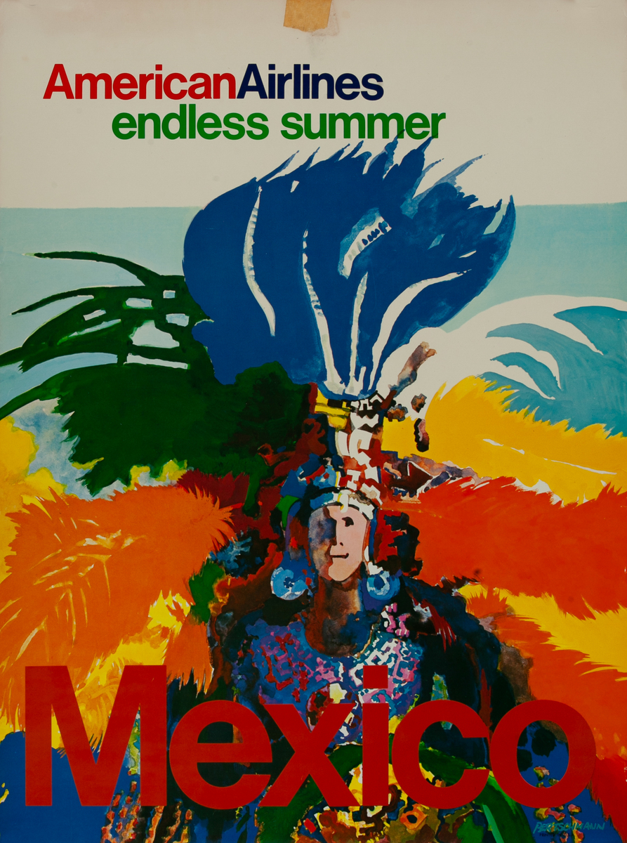 American Airlines Endless Summer Travel Poster Mexico Small Format 
