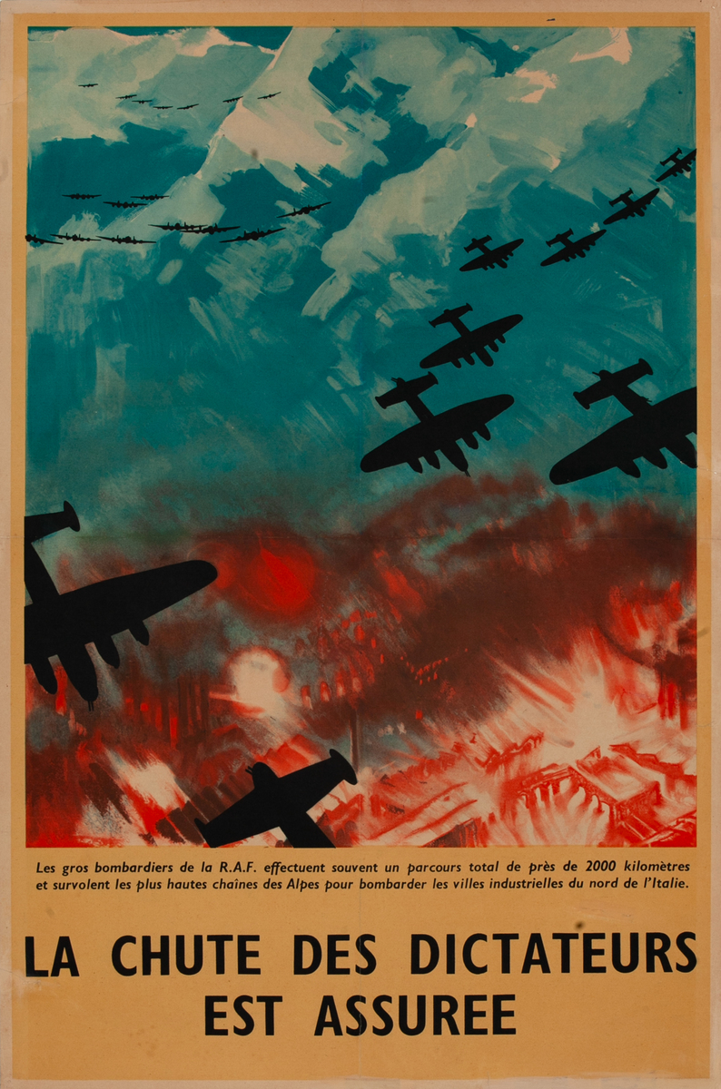 The Downfall of the Dictators is Assured WWII British Propaganda Poster 