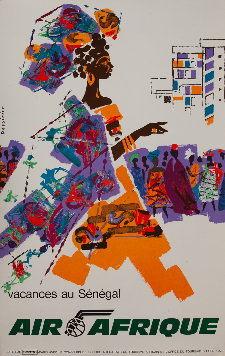 Air Afrique vacances au Senegal Travel Poster