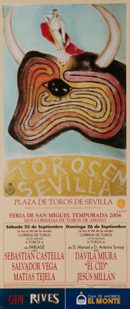 Sevilla Spain Original Spanish Bullfight Poster 2004