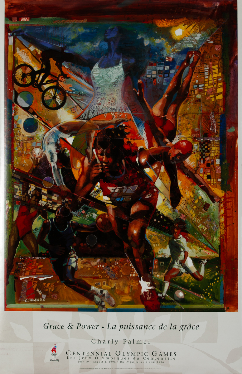 Grace and Power Original Vintage 1996 Atlanta Olympics Poster
