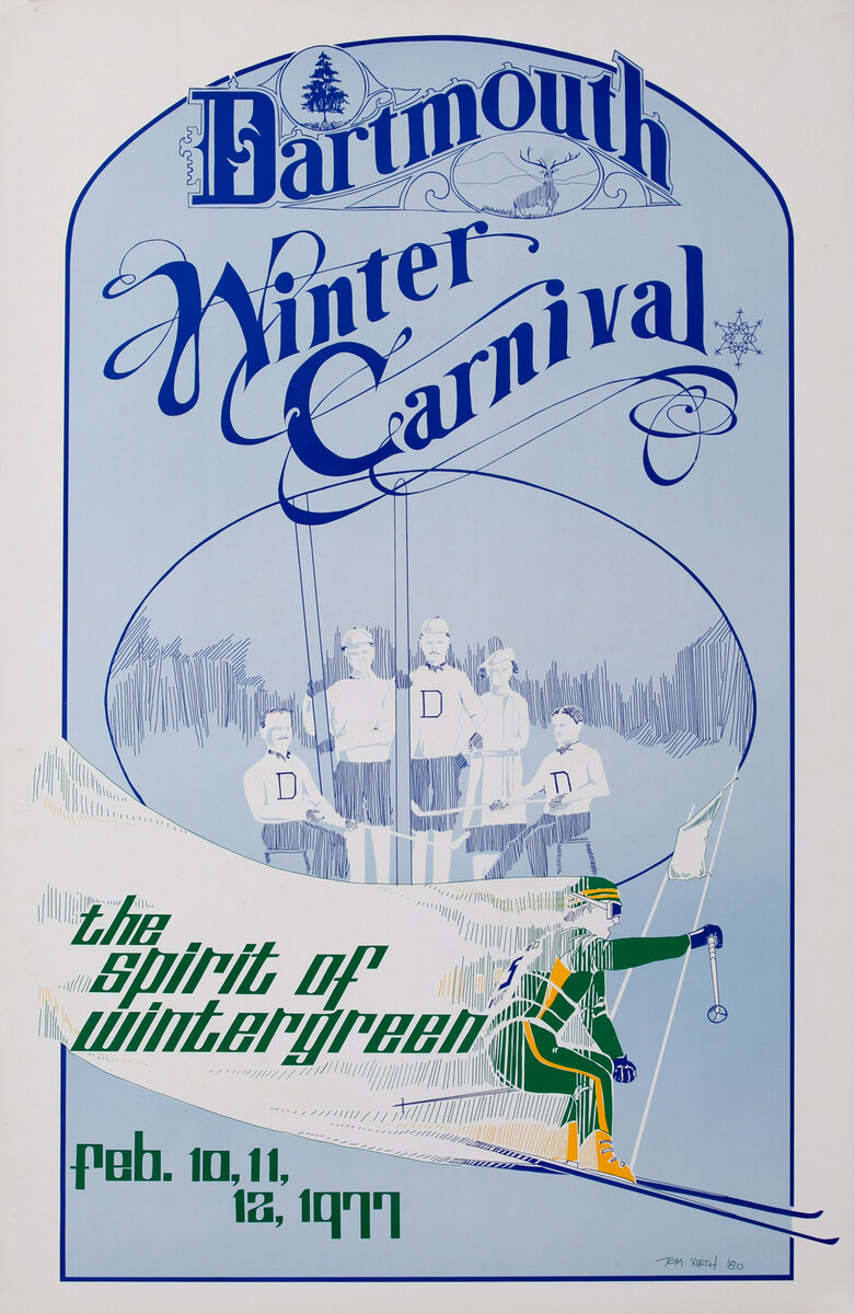 Dartmouth Winter Carnival, Original 1977 Ski Poster