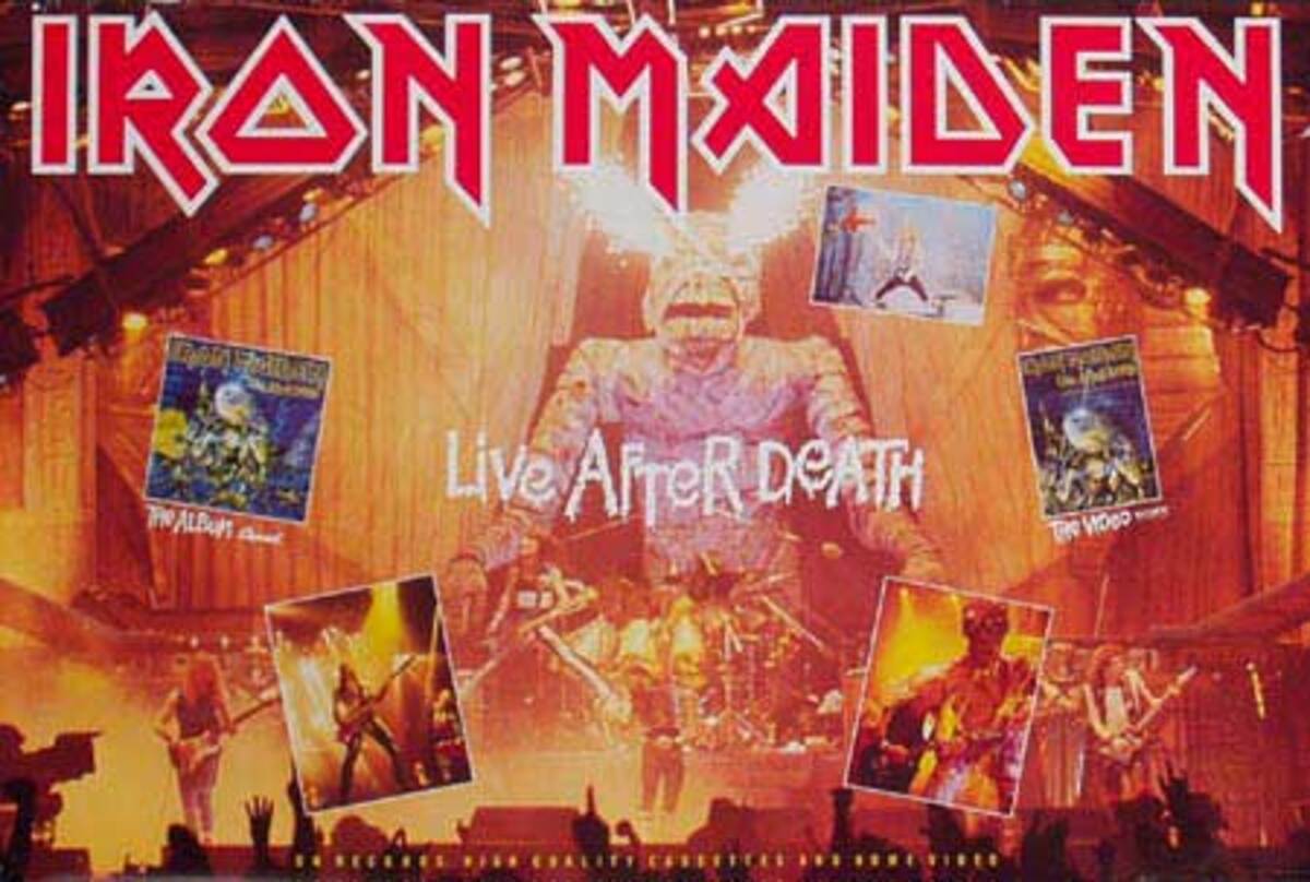 IRON MAIDEN LIVE AFTER DEATH ORIGINAL ROLLED ROCK PROMO POSTER 1986