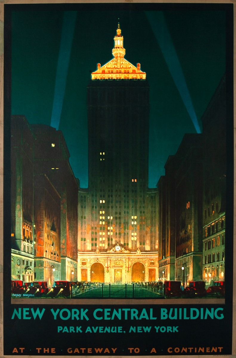 New York Central Building Original American Travel Poster