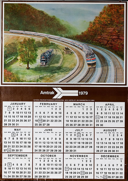 Amtrak Original Railway Calendar 1979 David Pollack Vintage Posters