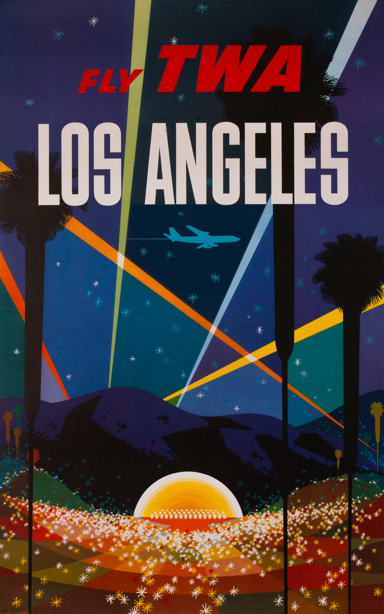 Fly TWA Los Angeles - Hollywood Bowl Travel Poster 