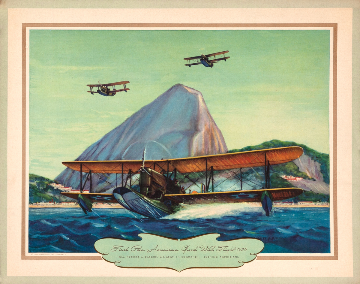 Vintgage Aviation Print First Pan-American Good Will Flight 1925