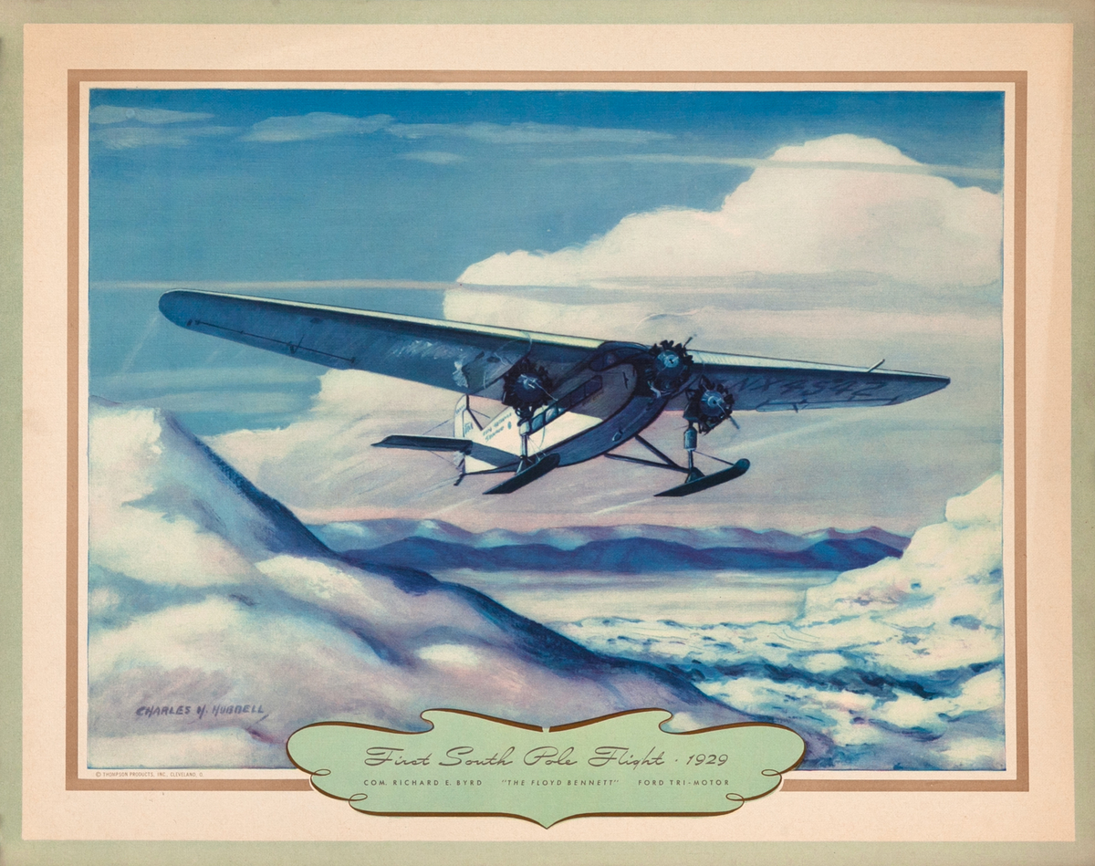 Vintgage Aviation Print First South Pole Flight 1929