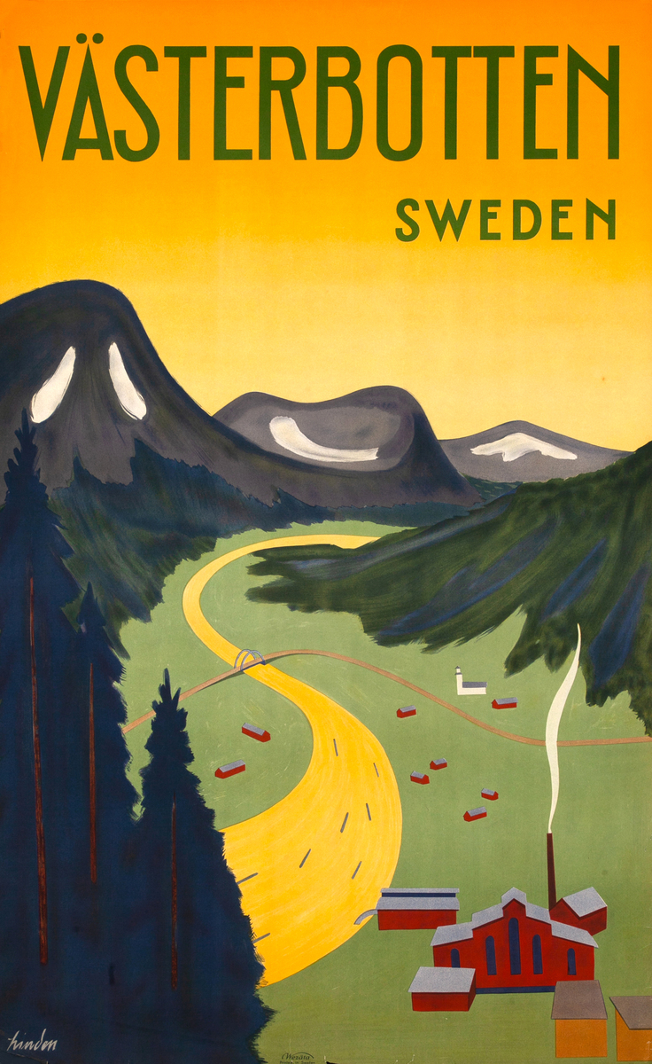 Vasterbotten Original Swedish Travel Poster
