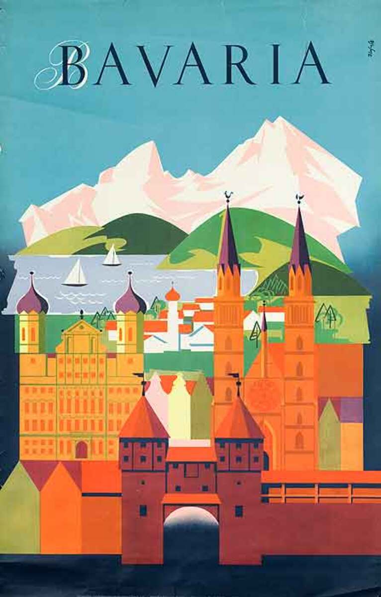 Bavaria Original Vintage German Travel Poster