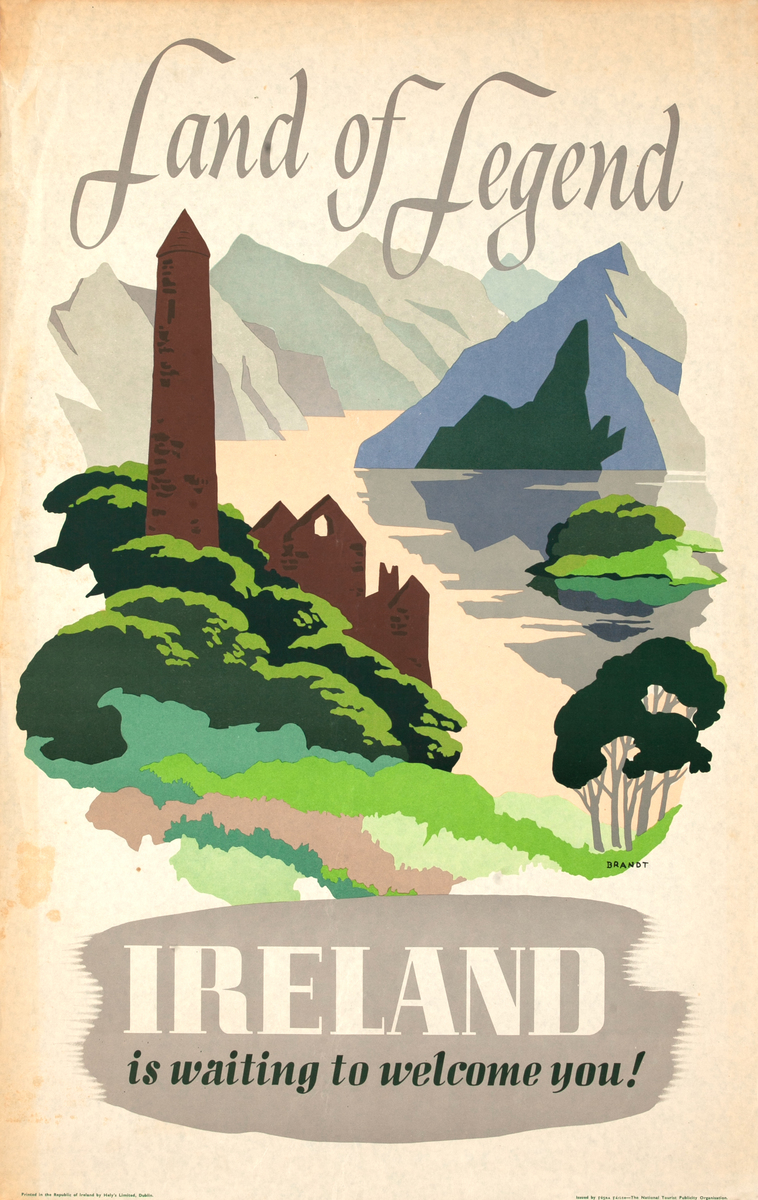 Land Of Legend Ireland is waiting to welcome you! -  Original Irish Travel Poster 