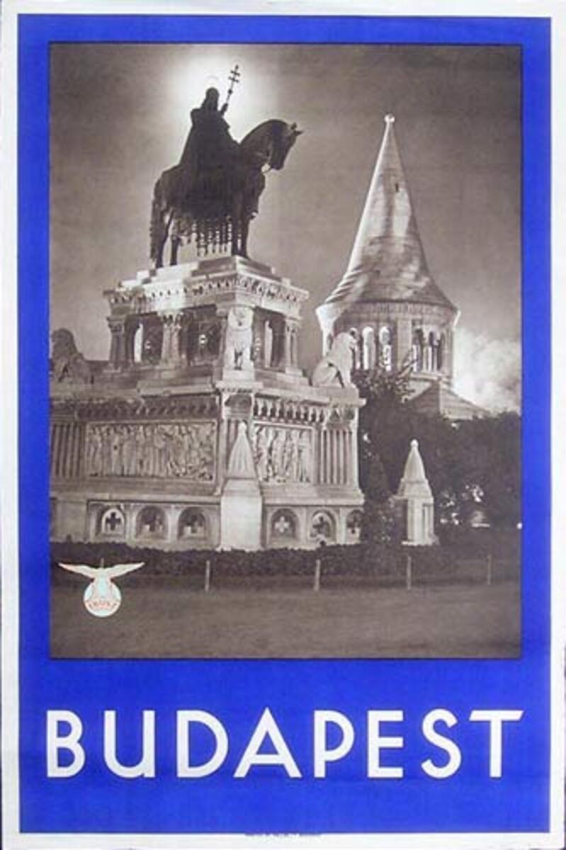 Budapest Original Travel Poster Statue