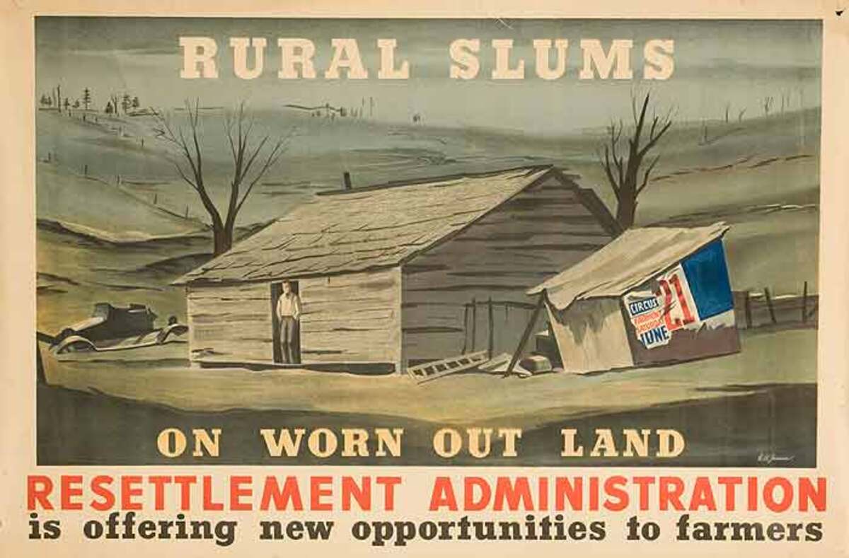Rural Slums On Worn Out Land Original Resettlement Administration Poster