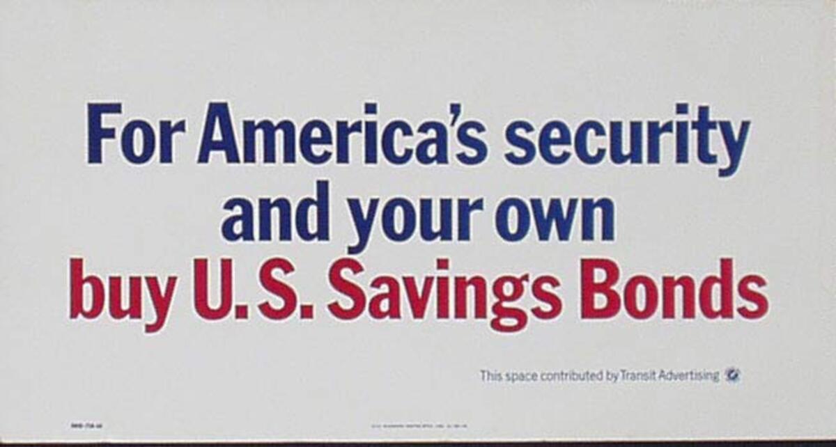 For America's SecurityÉ Buy U.S. Savings Bonds Original Vintage Advertising Poster