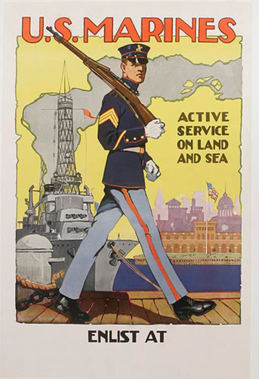 DP Vintage Posters - Walking John Original Vintage WWI Marines ...