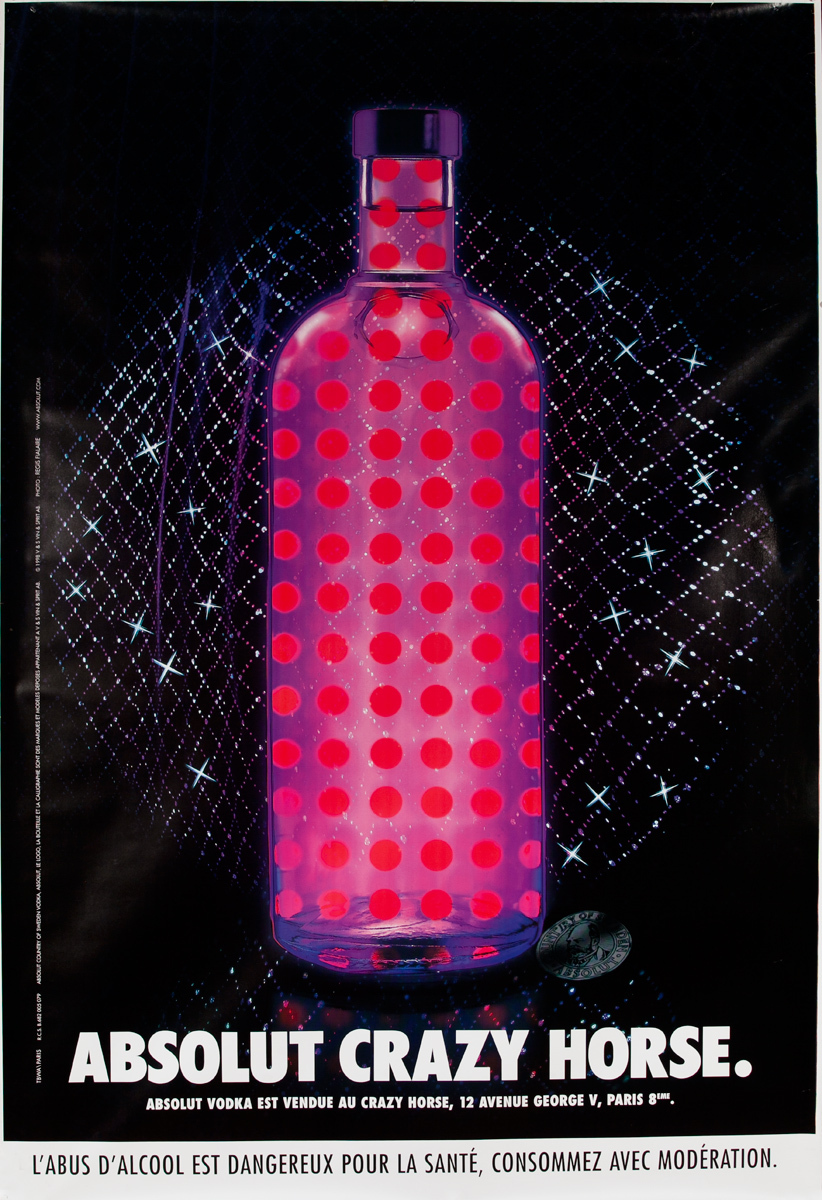 Absolut Vodka Original Advertising Poster Crazy Horse