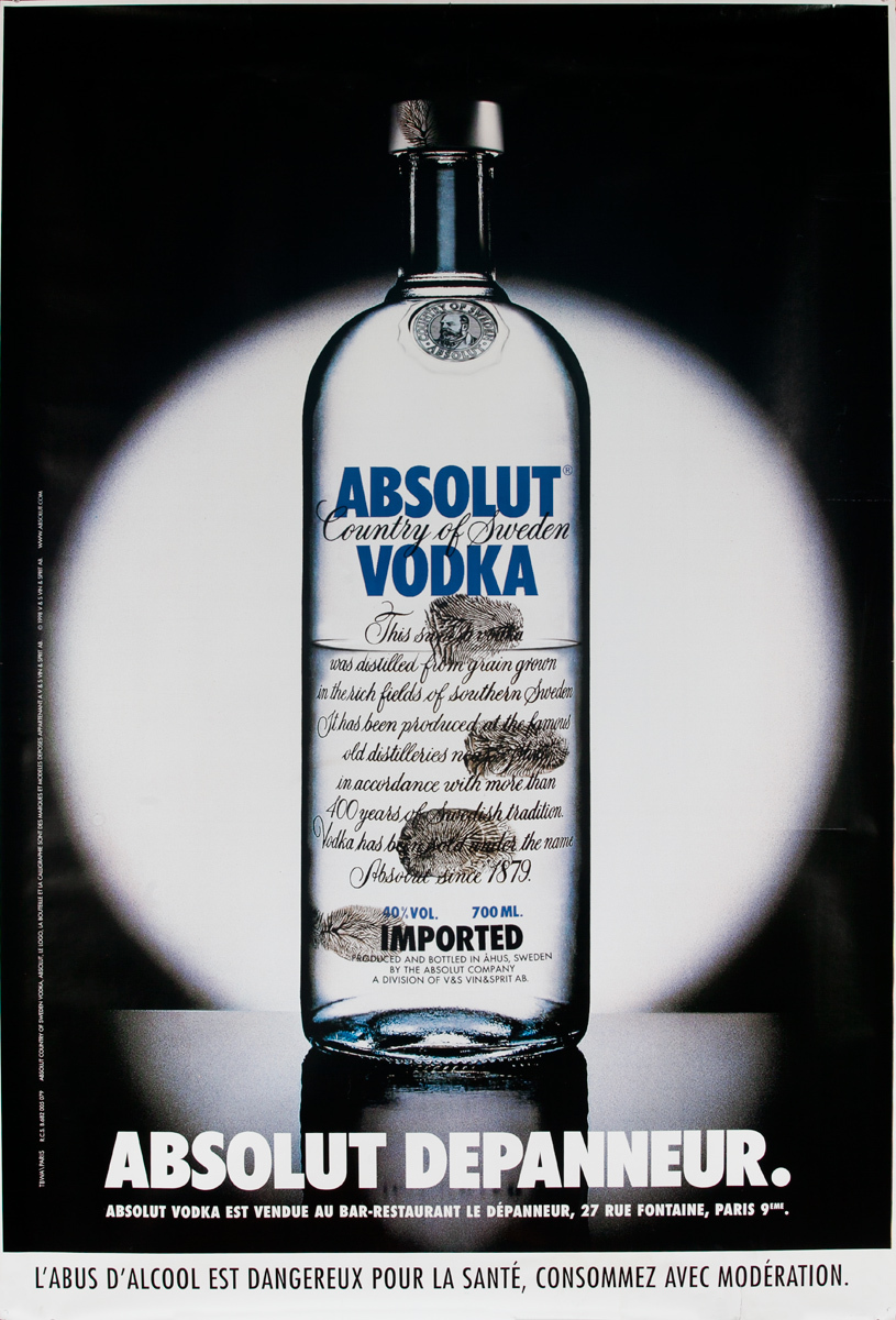 Absolut Vodka Original Advertising Poster Depanneur