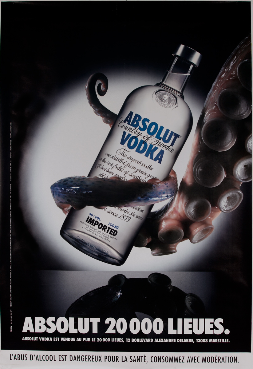 Absolut Vodka Original Advertising Poster 20,000 Leagues