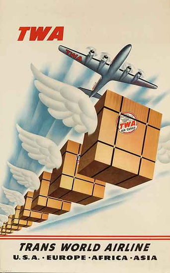 DP Vintage Posters - TWA Trans World Airline Air Cargo Original Travel ...