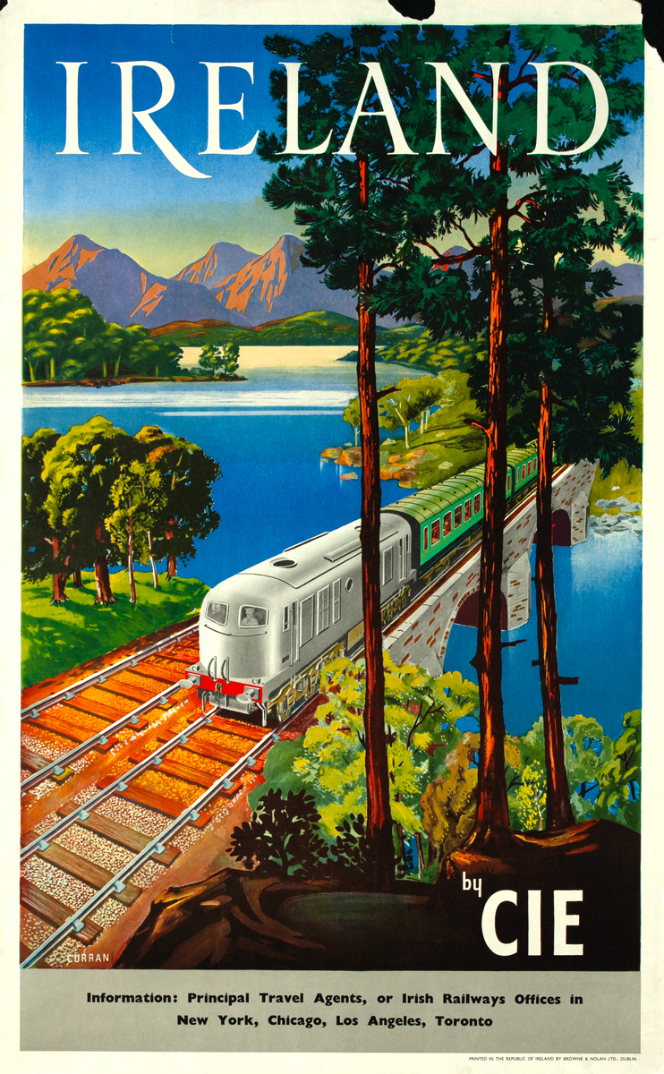 Ireland By CIE Train Original Travel Poster