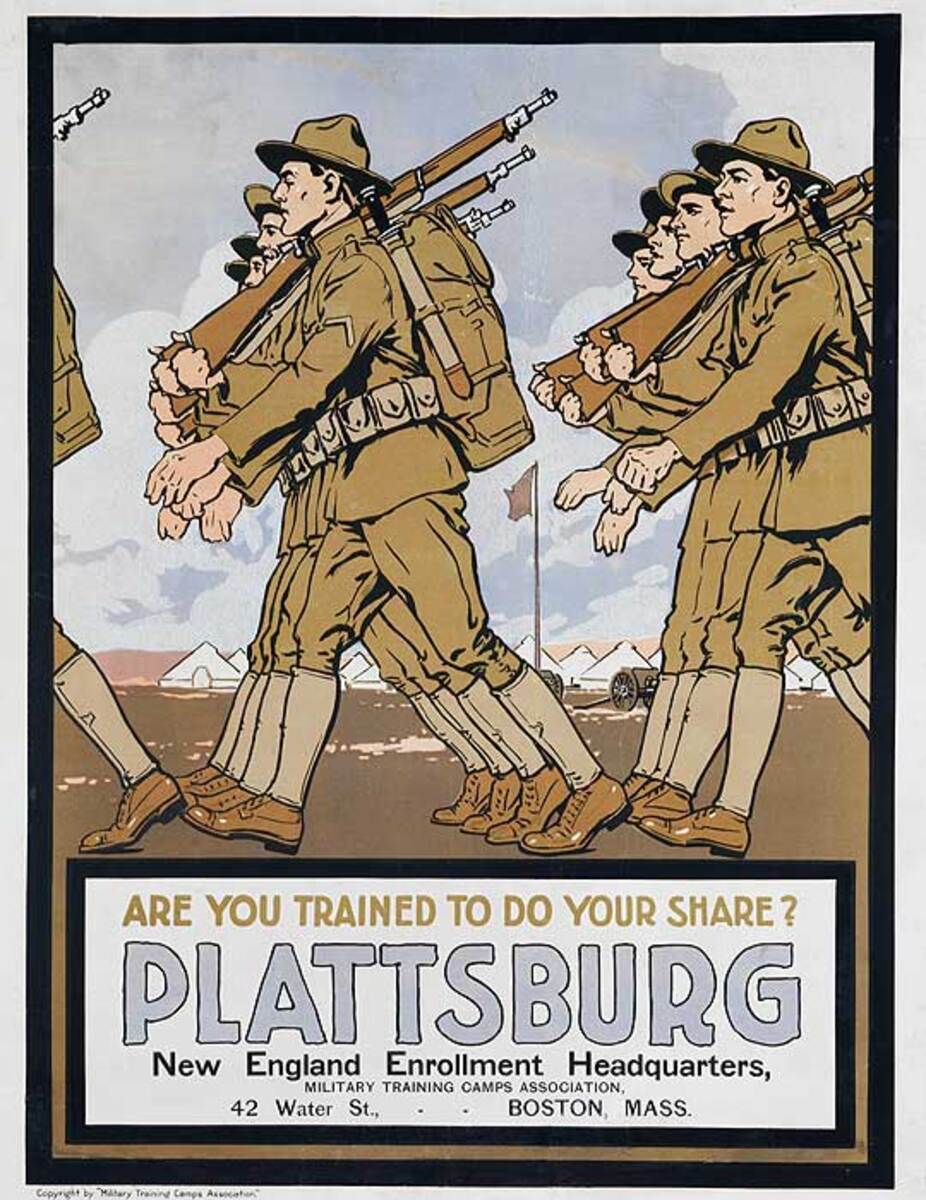 Are You Doing Your Share American WWI Recruiting Poster Plattsburg