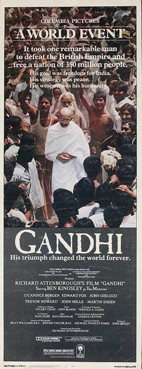 Ghandi Original US Insert Movie Poster
