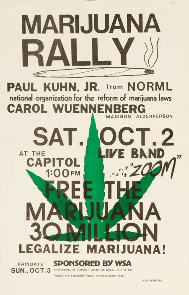 Marijuana Rally Original NORML American Protest Poster