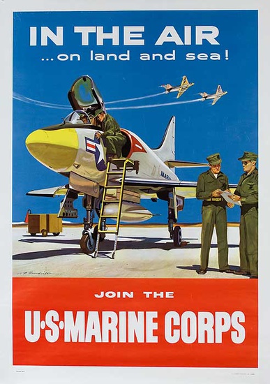 DP Vintage Posters - In The Air.. On Land and Sea Original U S Marine ...