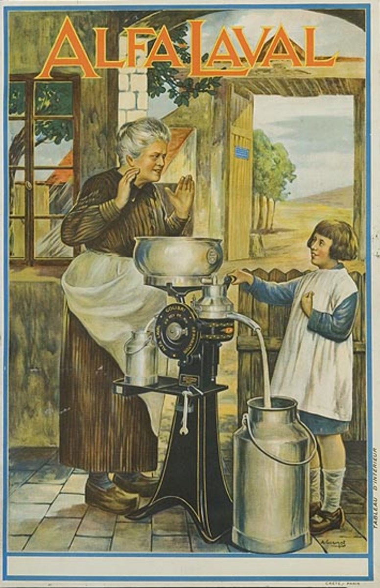 Alfa Laval Grandmother  Original Vintage Advertising Poster 