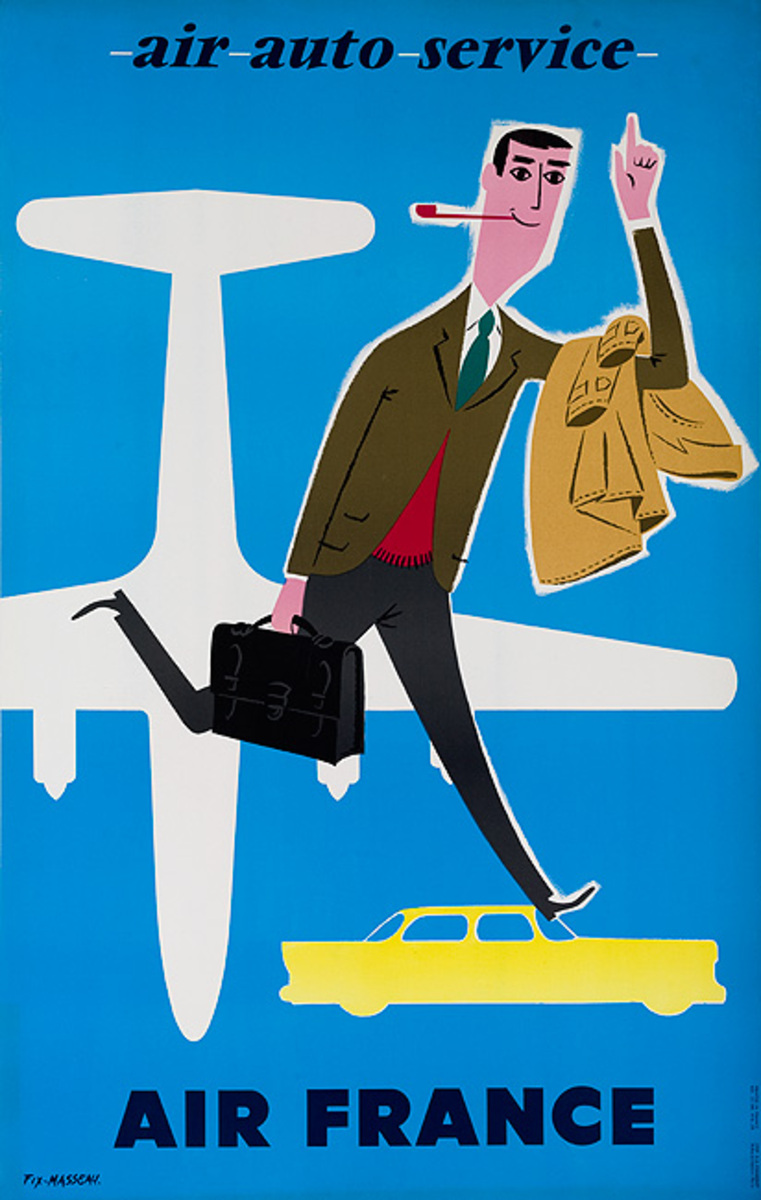 Air France Air Auto Service Original Travel Poster