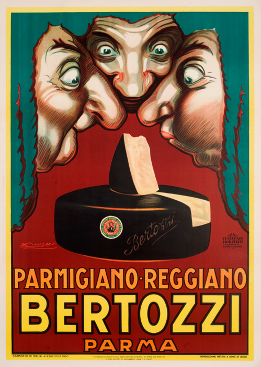 Bertozzi Parmigiano Cheese Original Advertising Poster 