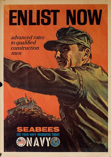 DP Vintage Posters - Enlist Now Seabees Navy Original Vietnam War ...