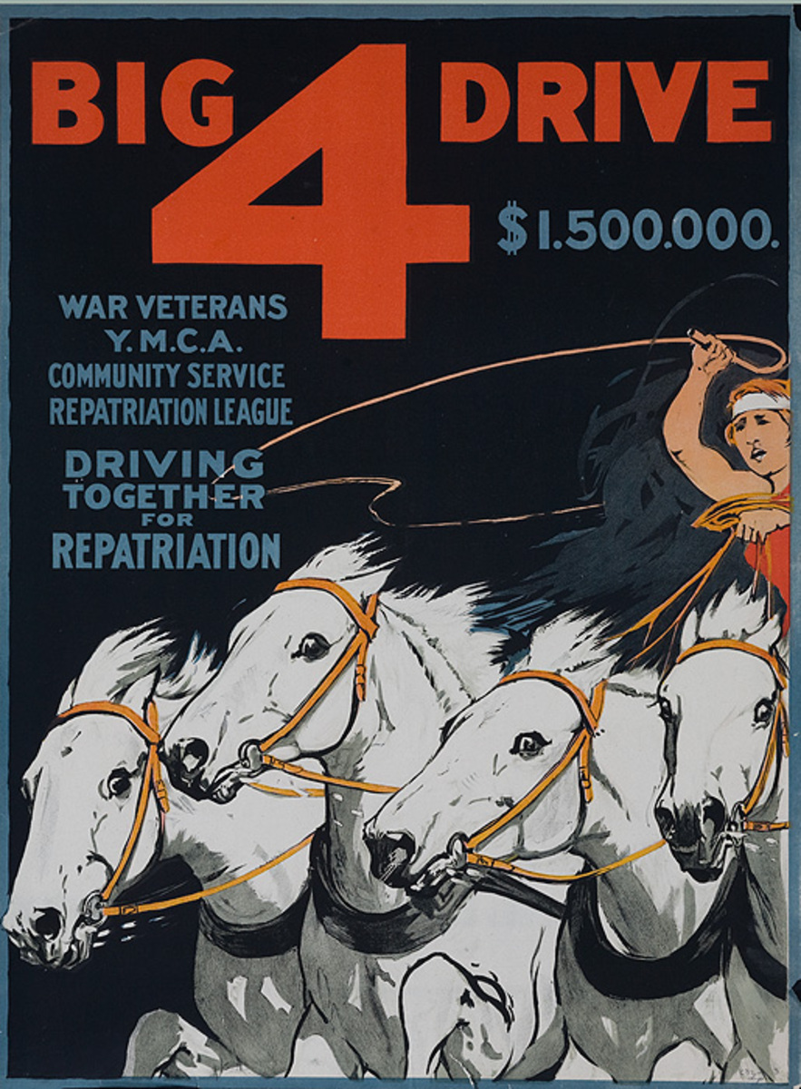 Big 4 Drive Original Canadian WWI Fund Raiser Poster