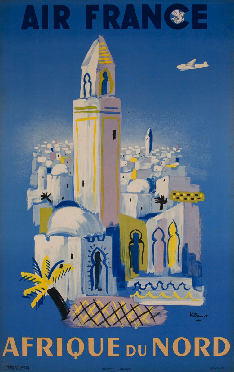 Air France Afrique du Nord, Original Travel Poster