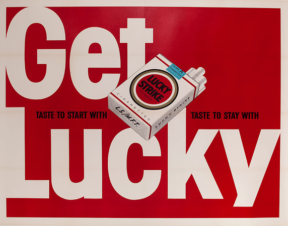 DP Vintage Posters - Get Lucky Original Lucky Strikes Cigarette Poster Red