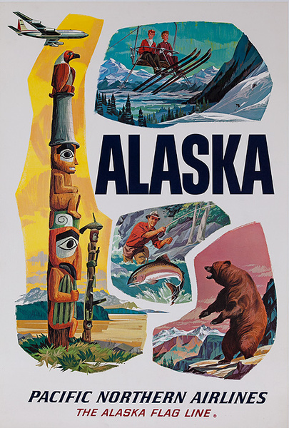 Pacific Northern Airlines Original Travel Poster Totem Pole | David ...