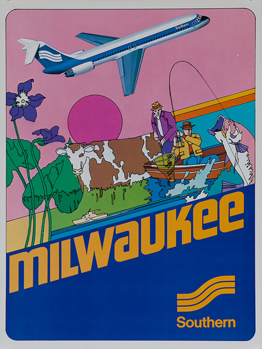 Southern Airways Original Travel Poster Milwaukee