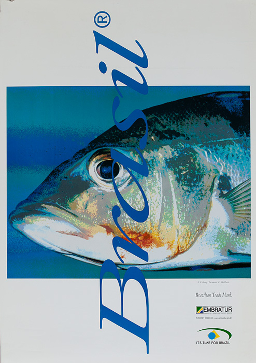 Brazil Original Travel Poster Fish