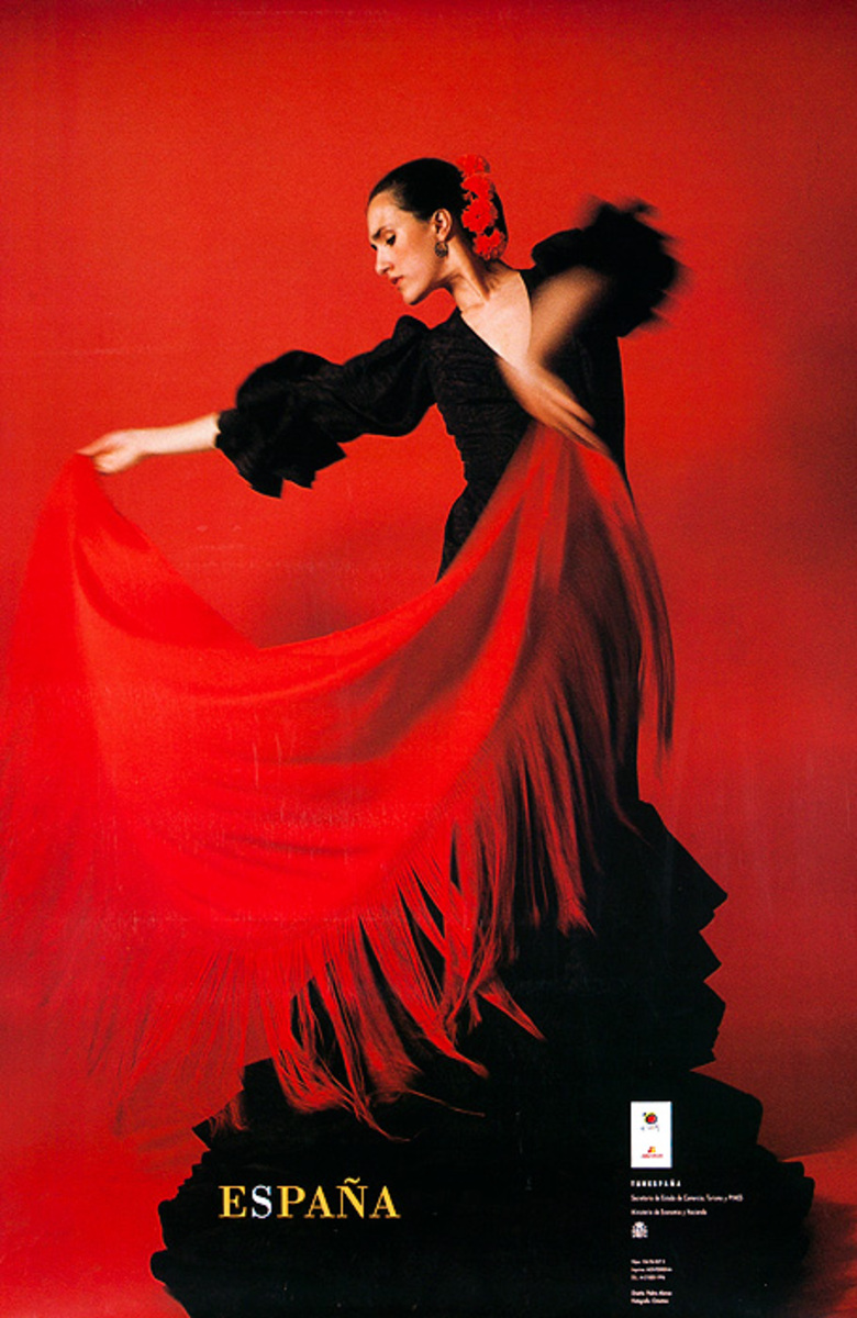 favor favorit middelalderlig España Spain Original Travel Poster Flamenco Dancer photo | David Pollack  Vintage Posters